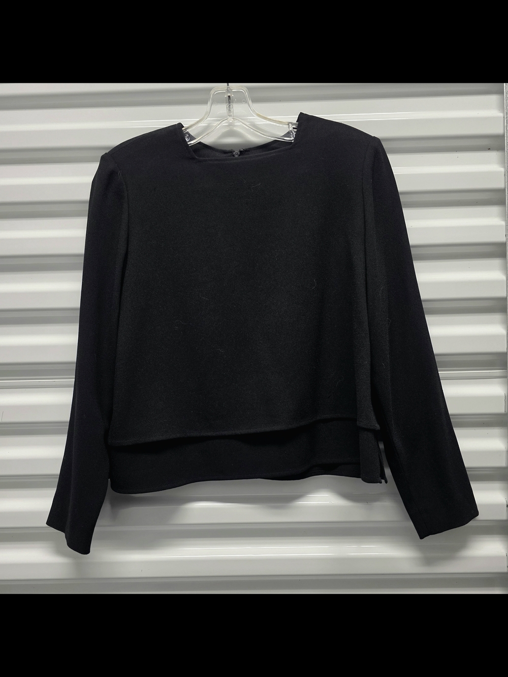 Vintage Ildi Marshall Black 2 Tier Layered Blouse Size 12
